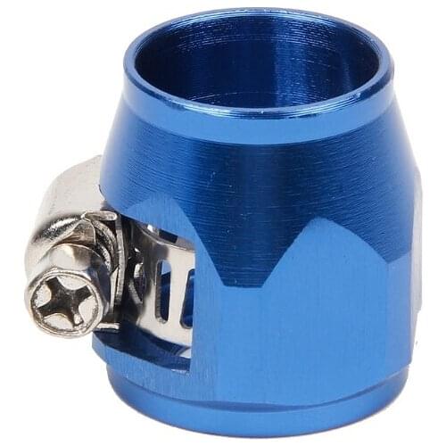 AN8 8 AN Blue Hose End Finisher Aluminium Alloy Fuel Oil Water Pipe Clip Clamp