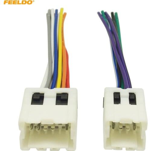 FEELDO 1Set Car Radio Audio Power Wiring Harness Adapter Plug For Old NISSAN Micra Patrol Skyline Sunny Primera #MX-2955