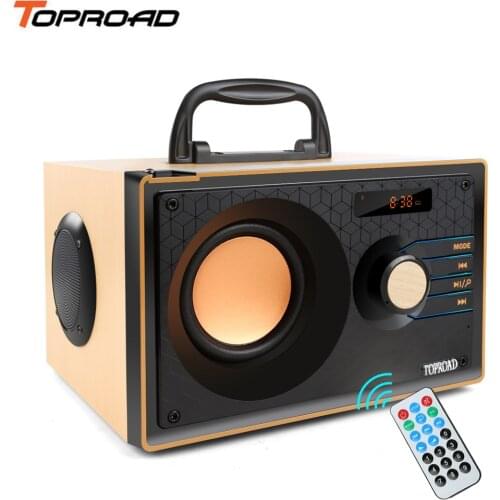 TOPROAD Portable Bluetooth Speakers Wireless Big Power FM Radio Speakers Outdoor Stereo Subwoofer Bass Support Remote Control