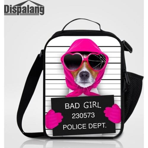 Dispalang Kids Lunch Bags Cute Dog Print Storage Box Insulated Thermal Cooler Bag Picnic Food Tote Bolsa Termica Lancheira