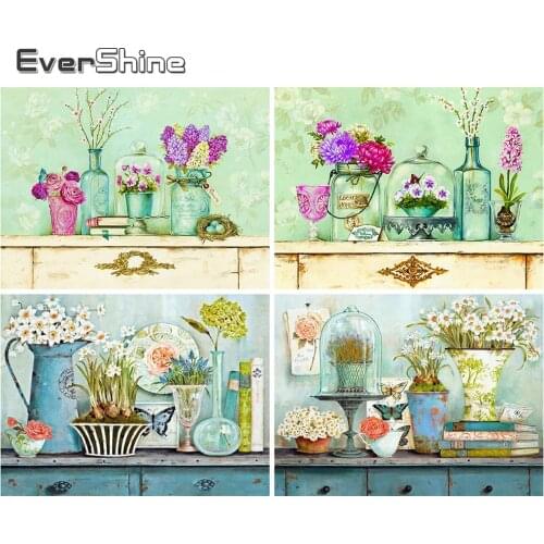 EverShine Diamond Painting Full Square Flower DIY Diamond Embroidery Sunflower Picture Rhinestones Mosaic Home Decor