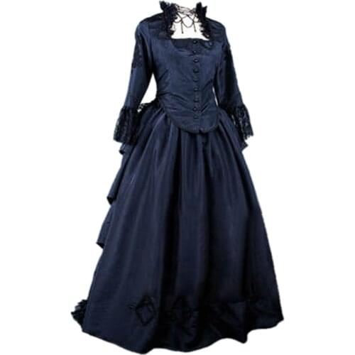 Two Piece Gothic Black Thai Silk Victorian 1870/90s Bustle Dress Party Dress Cosplay Dress
