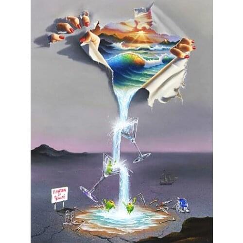 Diy diamond painting cross stitch kits diamond mosaic Spring water from the unknown world