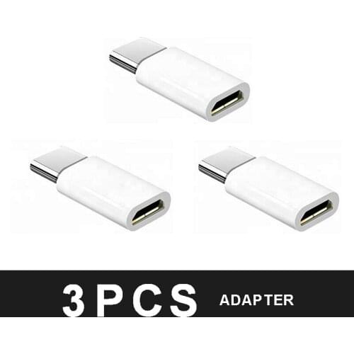 3pcs Newest Micro USB to Type-C Adapter Micro-B to USB-C Converter 10 Gbit/s High Speed Data Sync Transfer Charging Connector