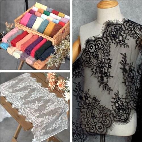 42 color Eyelashes Lace Clothing Fabric DIY Skirt Sleeve Underwear Decoration Home Tablecloth Eyelash Hanging Spike Lace