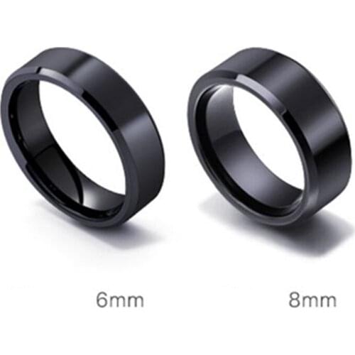 8mm 6mm 4mm Bright Titanium Couple Rings For Party Jewelry
