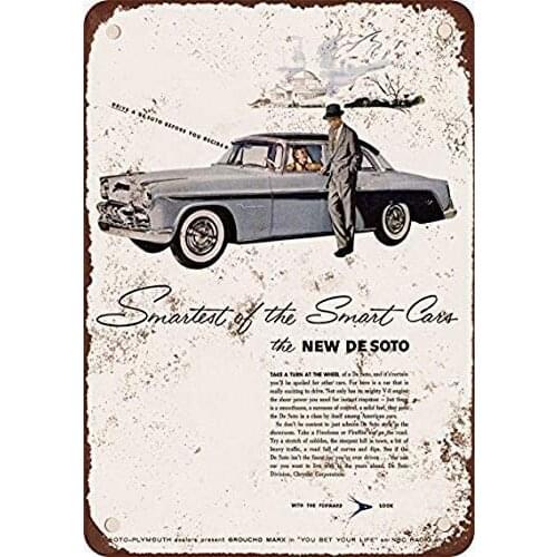 Metal Tin Sign 1955 De Soto Vintage Look Reproduction Metal Aluminum Sign for Wall Decor 8x12 Inch