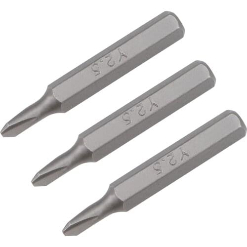 Uxcell Screwdriver Bits 3pcs 5/32 Inch Hex Shank Y2.5 Screwdriver Bit Set 28mm Length S2 Screw Driver Kit Tools