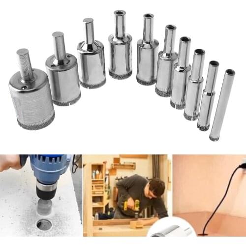 5-50mm Diamond Coated Core Hole Saw Drill Bit Kit Tools Glass Drill Hole Opener for Tiles Glass Ceramic