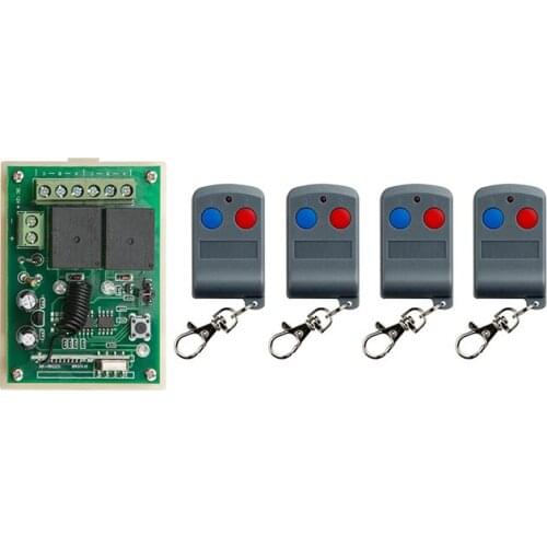 Latest DC12V 10A 2CH RF Remote Control Switch System 4X Transmitter + 1 X Receiver 2ch relay smart home z-wave /lamp/ window