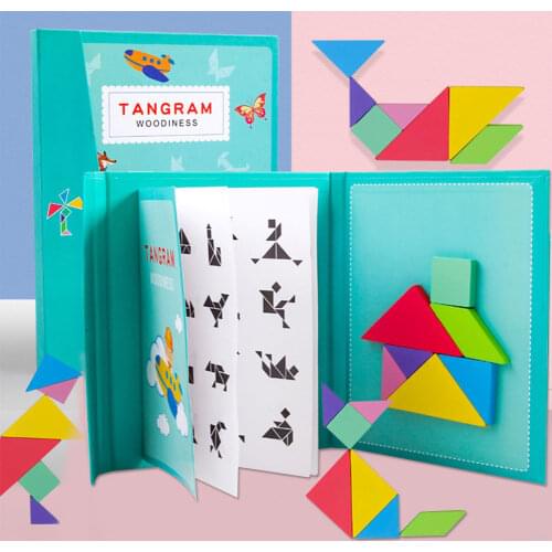 New Kids Magnetic 3D Puzzle Jigsaw Tangram Thinking Training Game Baby Montessori Learning Educational Wooden Toys for Children