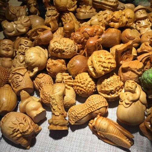 Taihang Thuja Hand Woodcarving Handpiece Pendant Necklace Pendant Guanyin Buddha Zodiac Dragon Wooden Handmade Small Jewelry