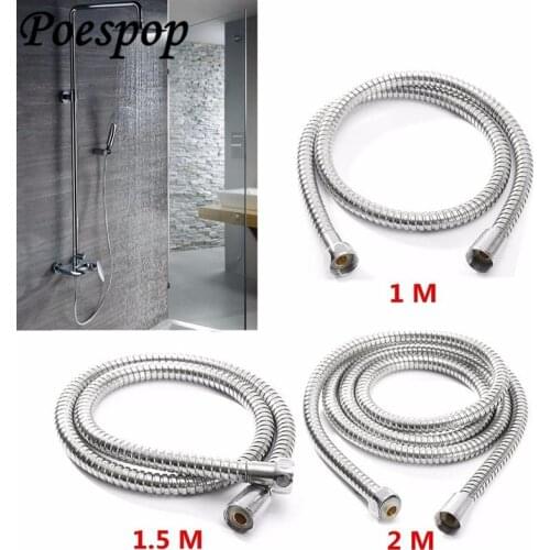 POSEPOP Bathroom Bidets Accessories Anti-twist Shower Hose 1m/1.2m/1.5m/2m Flexible Stainless Steel Chrome Plumbing Water Hose