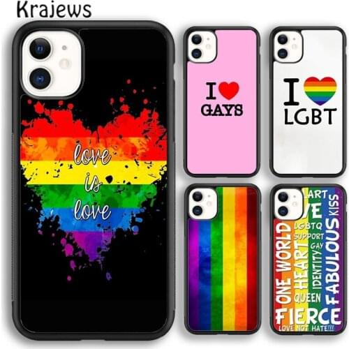 Krajews Gay Lesbian LGBT Rainbow Flag Pride ART Phone Case For iPhone 5s 6s 7 8 plus X XR XS 11 12 pro max Samsung S8 S9 S10