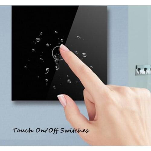 Touch Switches 1 Gang 1 Way Switches Upmarket Luxury Wall Touch Sensor Switches Wall Home Light Crystal Glass EU Standard New