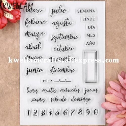 SEMANA FINDE DIA MES ANO Scrapbook DIY photo cards rubber stamp clear stamp transparent stamp 11x16cm KW8053110