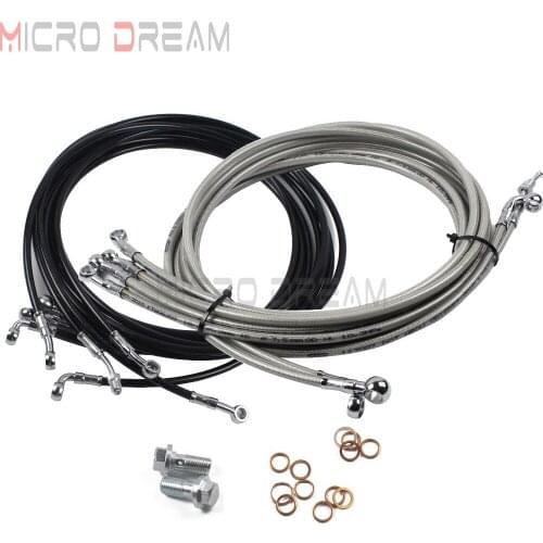 Replacement 10-12" Handlebar Black Upper Brake Cable Line Kit For Harley Touring ABS Models 2014-2017 Street Road King Glide