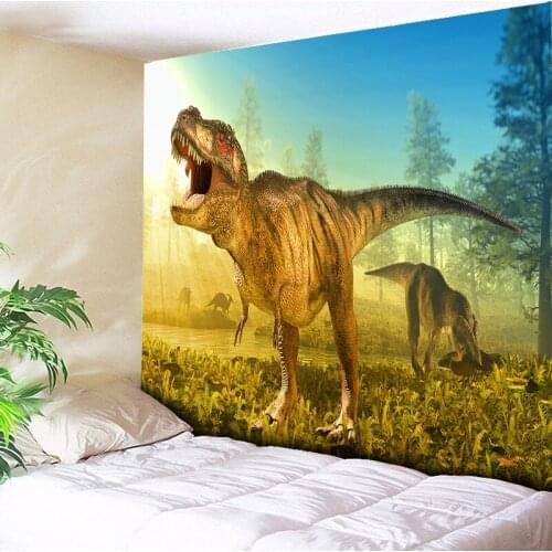 Sunny Forest Dinosaur Hippie Tapestry Wall Hanging Animal Home Decor Wall Tapestry Carpets Bedside Background Cloth 230x150CM