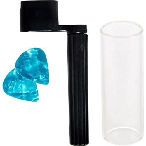 Guitar Glass Slippery Stick Glass Slide Transparent with String Stool + 2 Picks Premium Crank