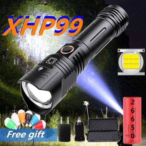 Super XHP99 Most Powerful LED Flashlight USB Rechargeable LED Torch XHP90 Tactical Flashlight XHP70 Hand Lamp 26650 Flash Light
