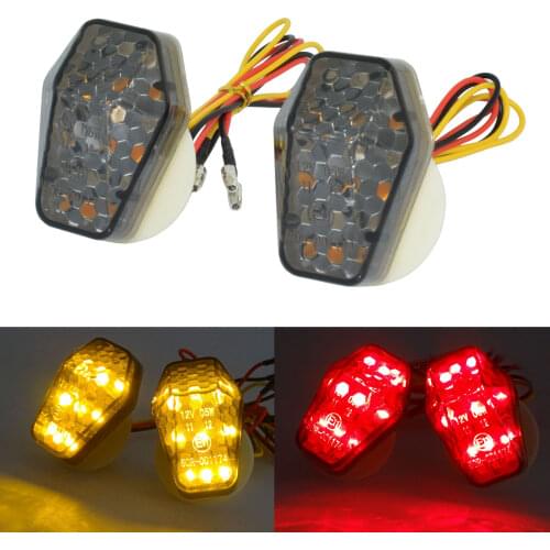 E-Mark LED Flush Mount Blinker Indicator Turn Signal Light For YAMAHA YZF 600R 1995-2007 YZF 750R 1993-1998 FJR 1300R 2001-2003