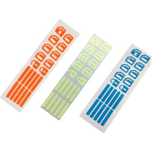 1PC Car Window Luminous Button Sticker Universal Car Door Fluorescent Car Decal Sticker Switch Tip Stripe Blue Orange