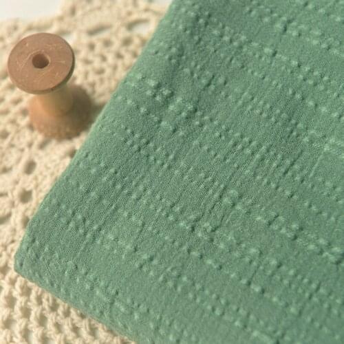 Dark Green Bubble Wrinkle Striped Gauze Fabric Summer Sun Protection Shirt Dress Scarf Cos Clothing Handmade Diy Fabric