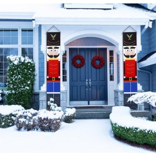 Nutcracker Soldier Banner For Home Merry Christmas Door Decor 2021 Xmas Ornament Happy New Year Christmas Decor