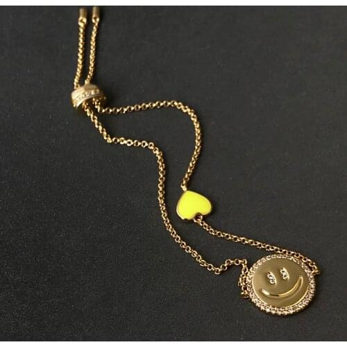 UMGODLY Fashion Brand Bracelet Gold Color Smiling Face An Afternoon At The Beach Love Heart Series Women Jewelry