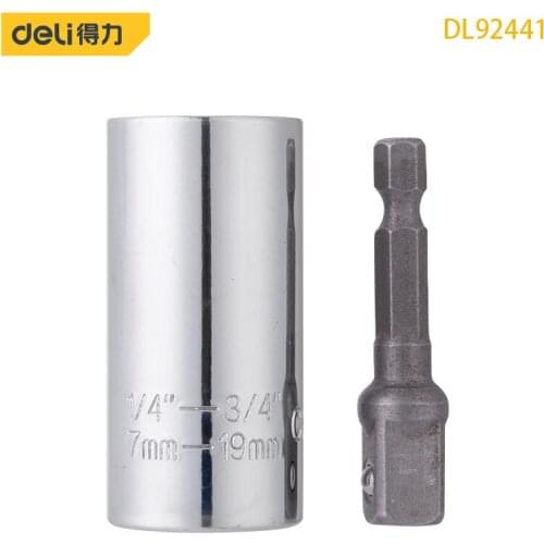 Deli DL92441 Universal Sleeve 7mm-19mm 1/4"-3/4" Specifications Can Be Used With Ratchet Wrench And Electric Drill