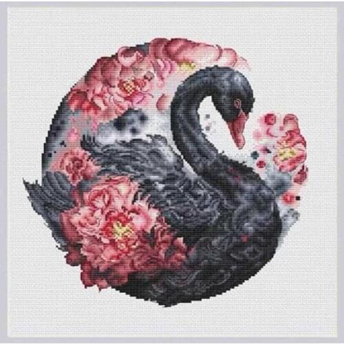 Top Rose and black swan Counted Cross Stitch 11CT 14CT 18CT DIY Chinese Cross Stitch Kits Embroidery Needlework Sets