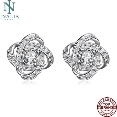 INALIS Ball Stud Earrings For Women Simple Cubic Zirconia Personality Kpop Earrings Romantic Gift Anniversary Send Girlfriend