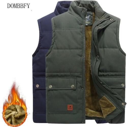 Winter Fleece Vest Coat Men Thick Warm Cotton-Padded Sleeveless Jacket Plus Size 6XL Outwear Military Waistcoat Colete Masculino