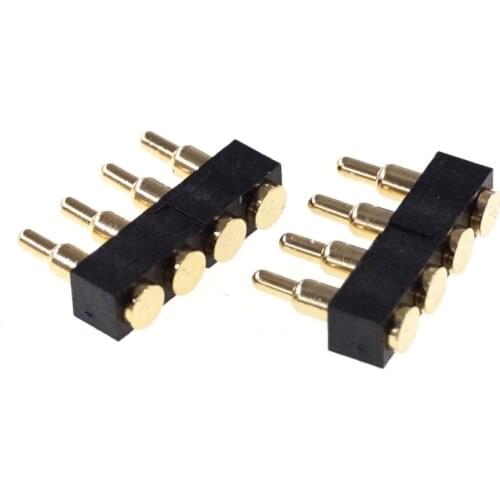 100 pcs SMD Pogo pin connector 4 Pin single Row pogopin Battery spring Loaded Contact SMT 7.0mm Height 2.54mm Pitch Power charge
