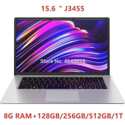 15.6 Inch Windows 10 Laptop Intel Celeron J3455 Quad Core 8GB RAM 128GB 256GB 512GB 1000GB ROM Bluetooth 5.0 Laptop
