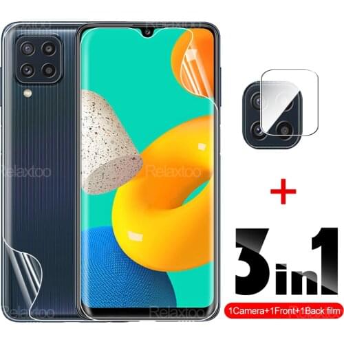 3 in 1 Hydrogel Front+Back Protector Film For Samsung Galaxy M32 Phone Screen Full Cover Film On Samsun32 M 32 Camera Glasses