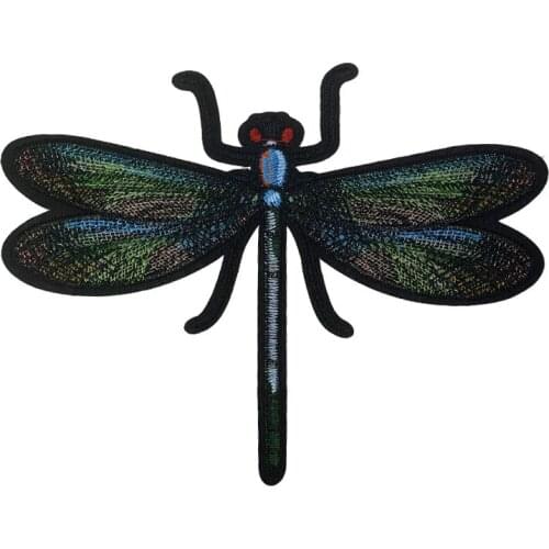 Big Dragonfly Insects Iron On Patches for Clothing Embroidery Patch Fabric DIY Applique Badges for Clothes Brooch Scrapbooking
