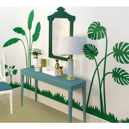 Large Boho Palm Leaf Nature Wall Sticker Bedroom Kitchen Banana Leaf Palm and Monstera Leaves Wall Decal Kids Room Vinyl