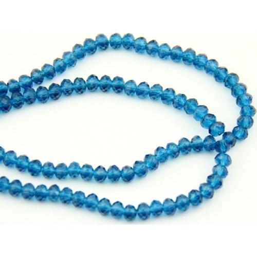 Zircon Blue 2*3-8*10mm K9 Crystal Glass Rondelles Ball Beads Crystal Prism Part For Wedding Party Birthday Curtain Decoration