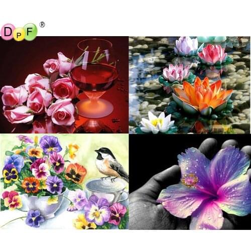 DPF 5D Round/Square full Diamond Painting Cross Stitch flower Diamond Embroidery Mosaic Needlework kits Home Decor