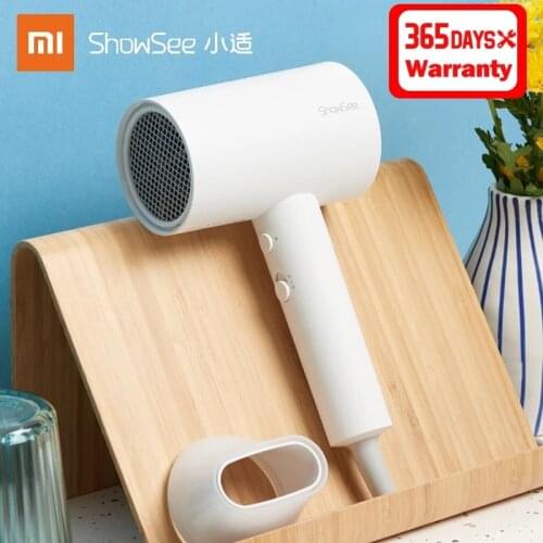 2021 Xiaomi Official Youpin ShowSee Negative Ion Hair Dryer Professinal Care Quick Dry Hair 1800W Portable Hairdryer Diffuser