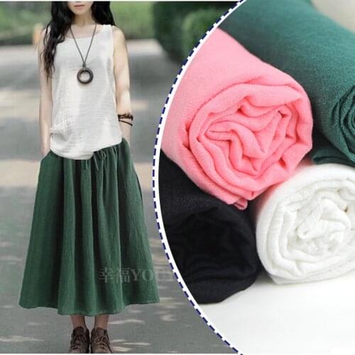 Cotton cloth Plain colour Thin linen fabric for DIY /Make clothes