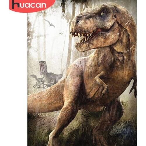 Huacan 5d Diy Diamond Paintings Dinosaur Animal Full Drill Diamond Embroidery Diamond Mosaic Picture Of Rhinestones Handmade