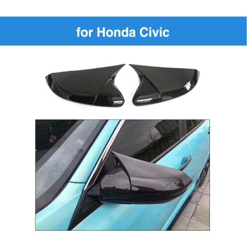 For Honda Carbon Fiber Side Mirror Cap Cover for Civic 10th 2016 - 2018 Sticker shell