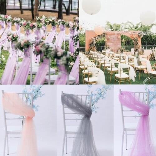 1pcs Organza Chair Sashes Bow Sash for Wedding Reception Events Banquets Supplies Party Decoration Chair Cover Sash Decorations
