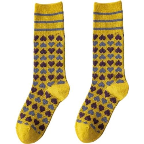 New Cotton Fashion YZ-S-ZZ-0005 Vintage jacquard socks with High Quality Leisure Socks with Beautiful dot for 2021