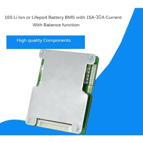 16S li ion or Lifepo4 Battery PCB board for 48V Lifepo4 or 60V lithium system with Balance function and 15A to 30A current