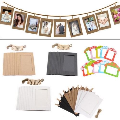 Photo Frame For Picture Wooden Photo Frame Clip Paper Picture Holder Wedding Wall Decor Graduation Party Photo Booth Props 10pcs