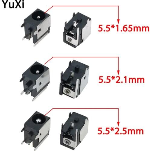 5pcs 5.5 * 1.65 / 2.1 / 2.5 MM Female DC Power Jack Plug Charging Socket Connector Dock For Notebook Electronic PCB Mount
