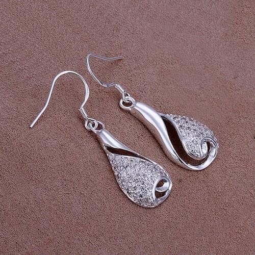 Free Shipping!!Wholesale silver plated Earring,925 jewelry silver,Inlaid Stone Bottle Earrings SMTE249